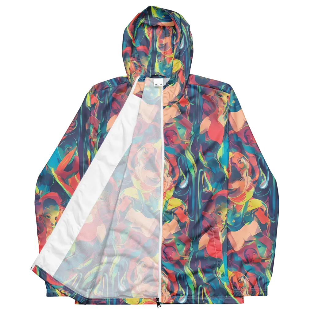 Neon Aurora on Men's Windbreaker — Front