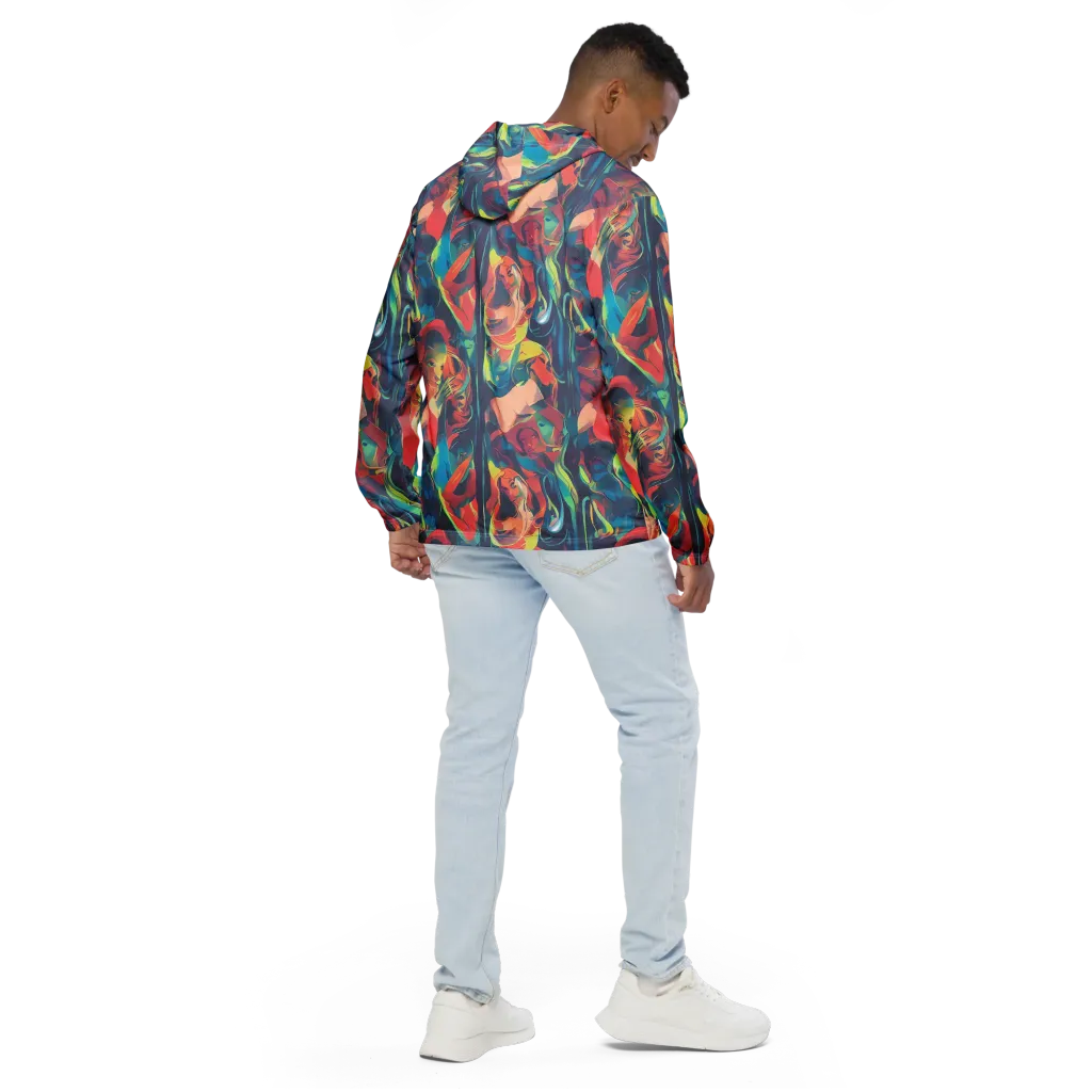 Neon Aurora on Men's Windbreaker — Back