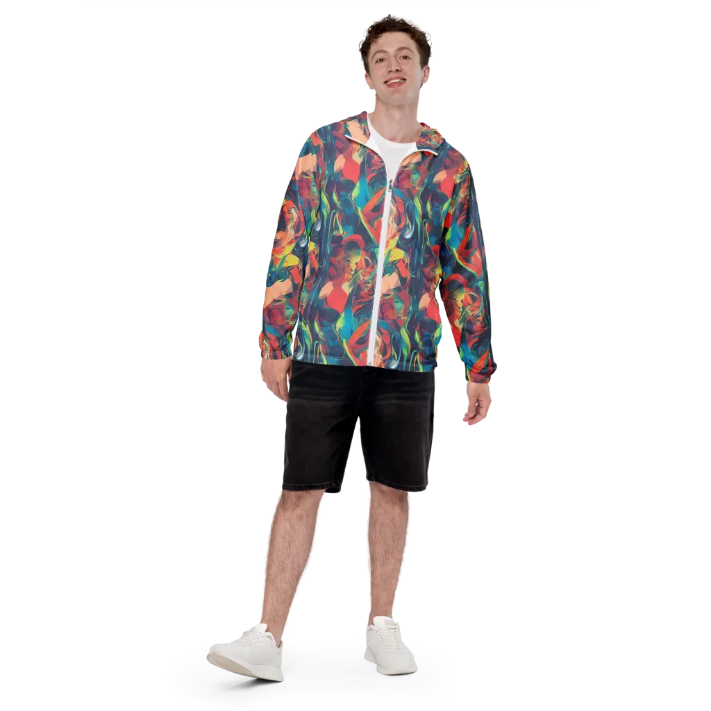 Neon Aurora on Men's Windbreaker — Front