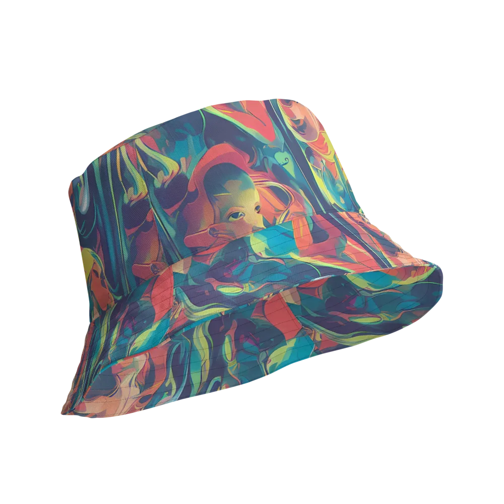Neon Aurora on Reversible Bucket Hat — Product details Outside