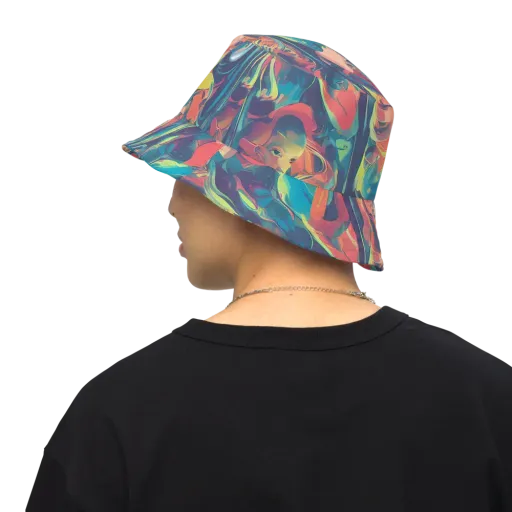 Neon Aurora on a Reversible Bucket Hat