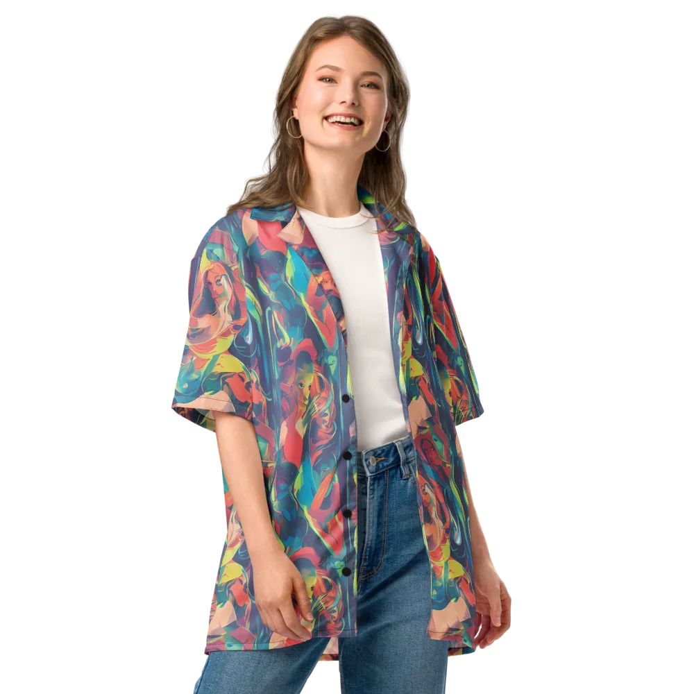 Neon Aurora on Button Shirt — Front