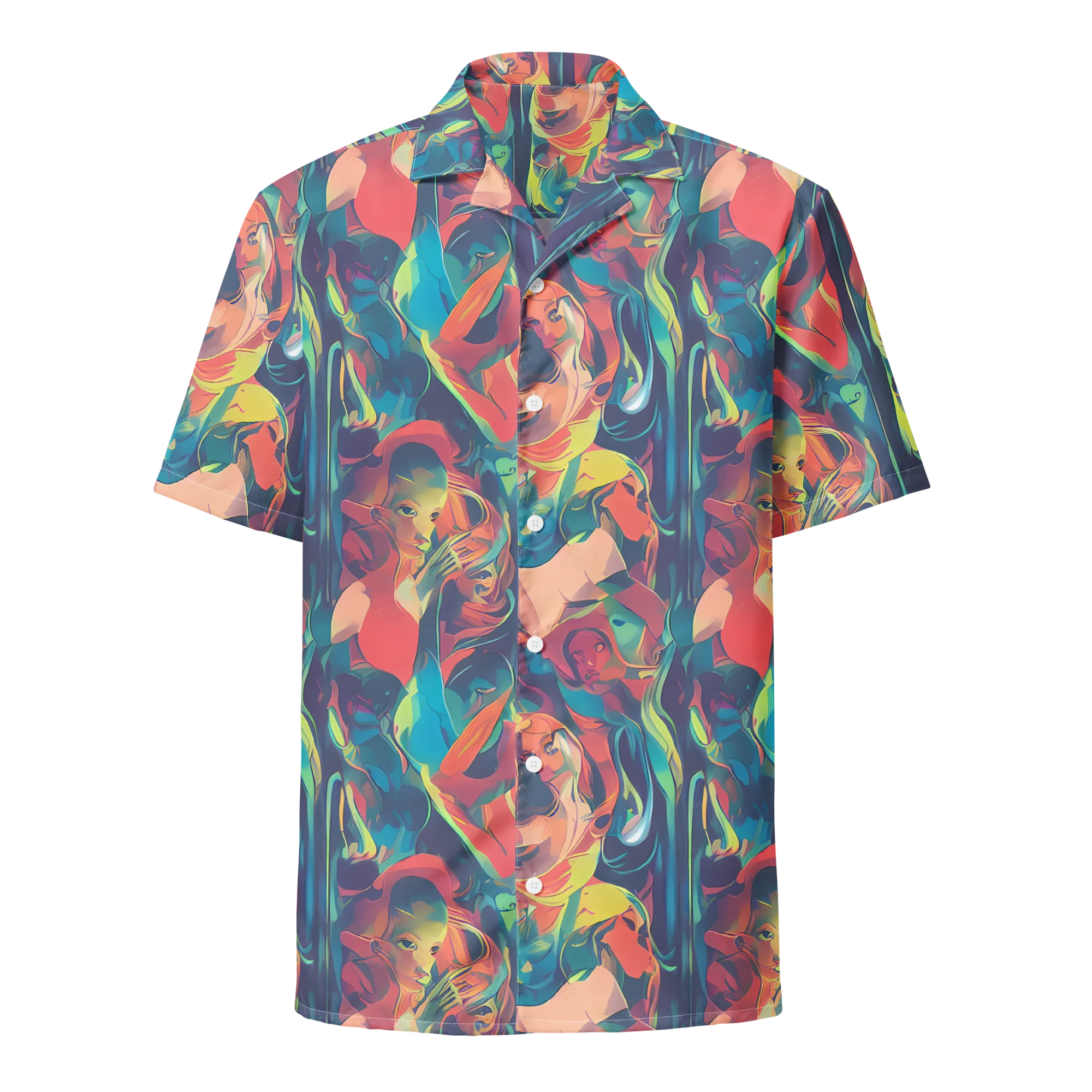 Neon Aurora on Button Shirt — Front