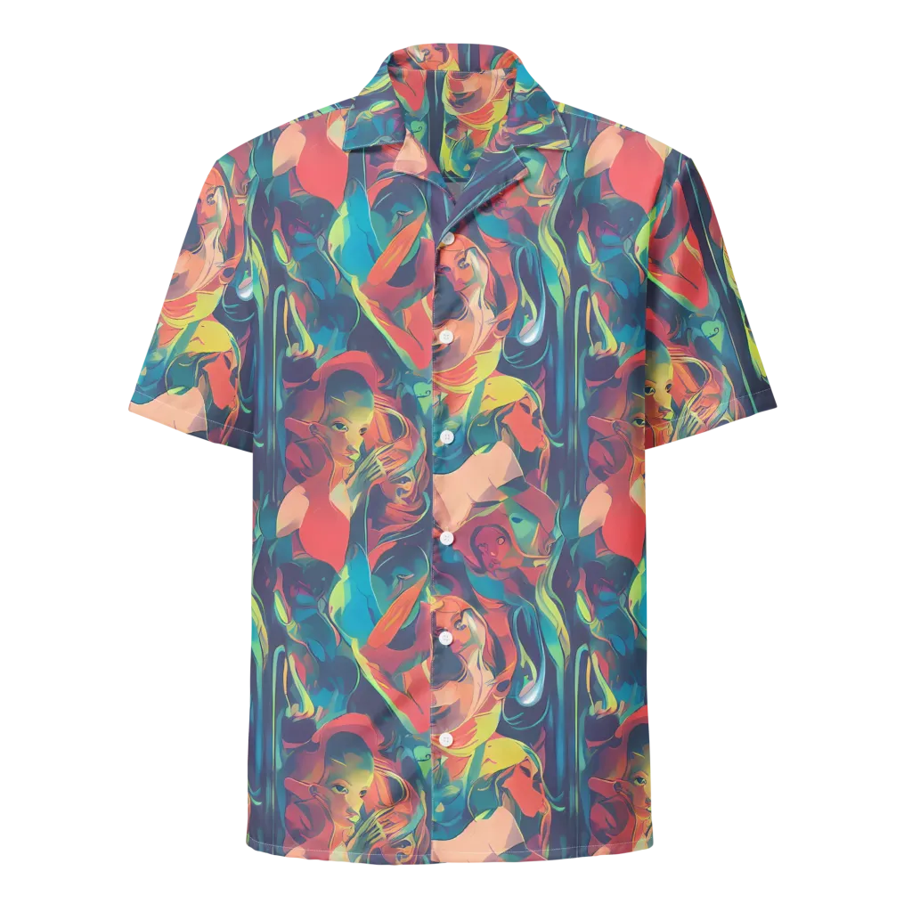 Neon Aurora on Button Shirt — Front