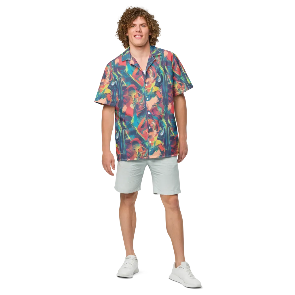 Neon Aurora on Button Shirt — Front
