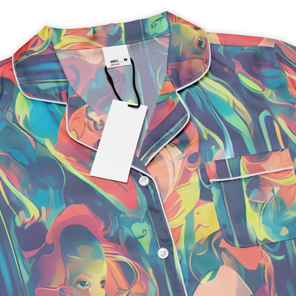Neon Aurora on Women's Short Sleeve Pajama Top — Product details