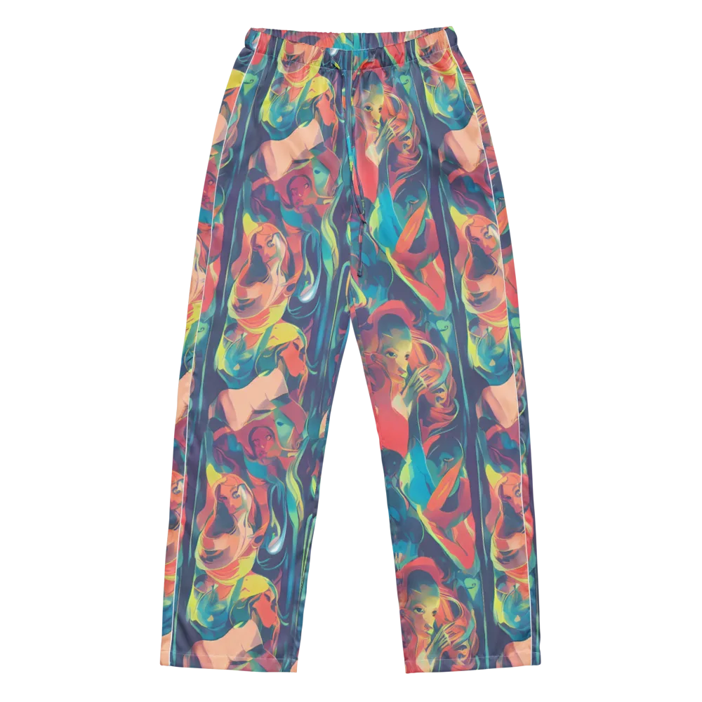Neon Aurora on Women's Pajama Pants — Front