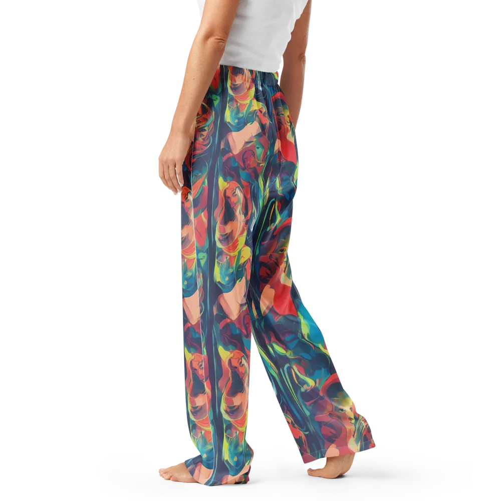 Neon Aurora on Women's Pajama Pants — Left