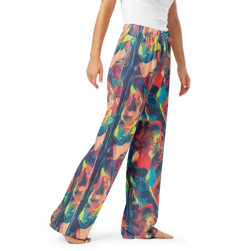 Neon Aurora on Women's Pajama Pants — Right Front