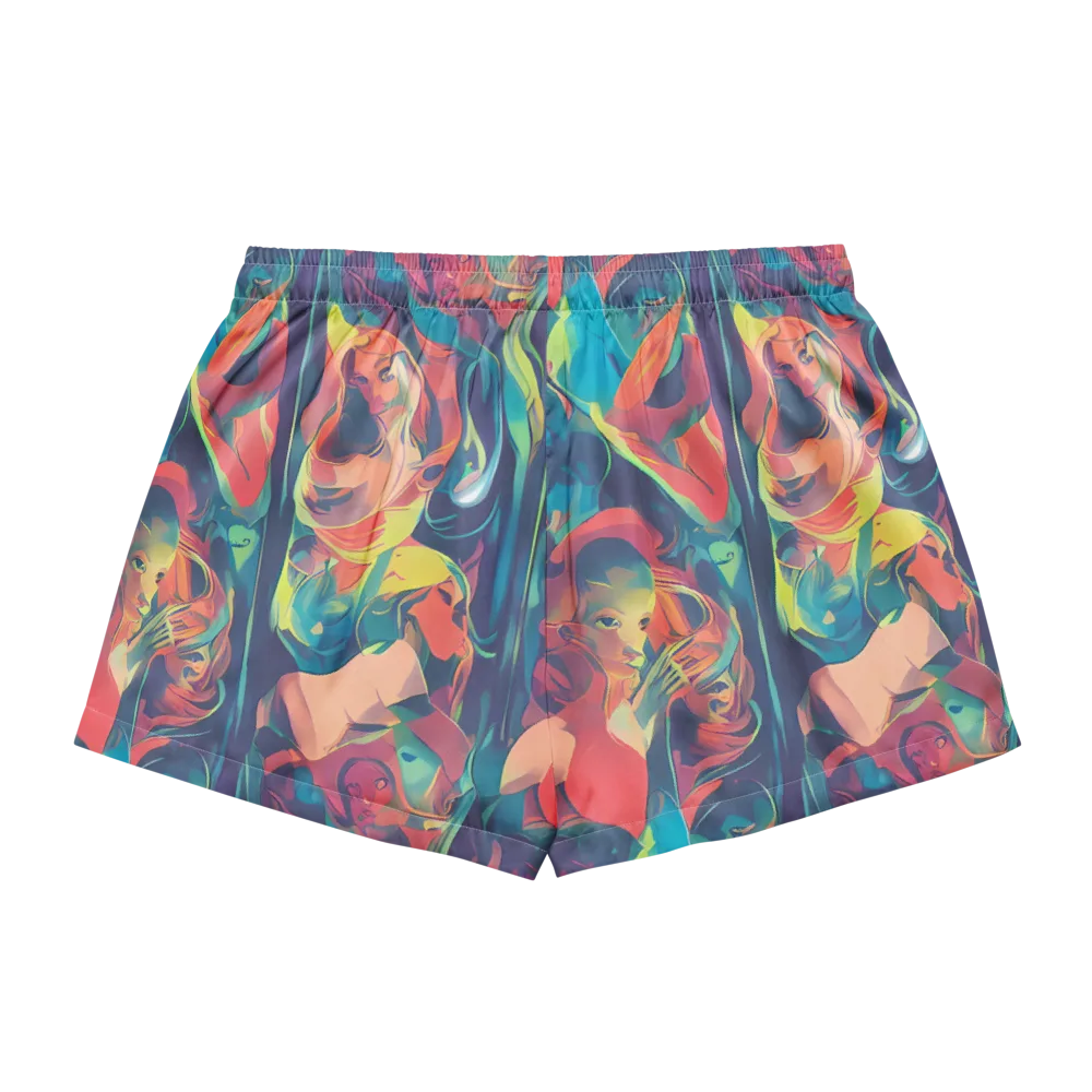 Neon Aurora on Women's Pajama Shorts — Back