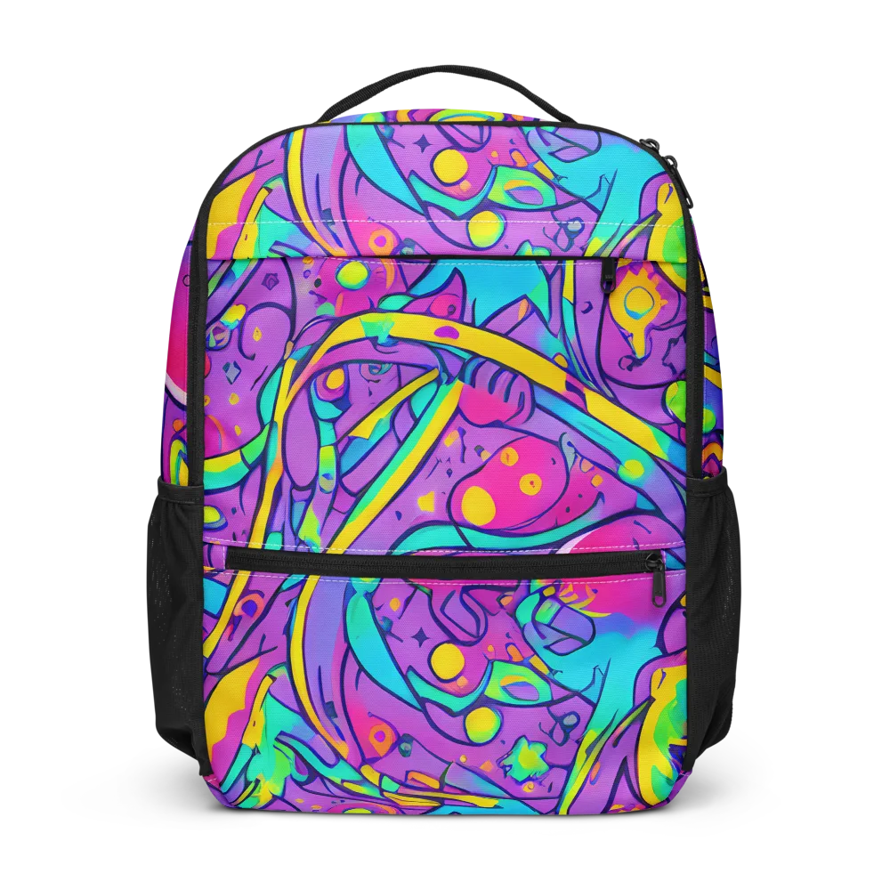 Neon Galaxy Whirl on Utility Backpack — Front
