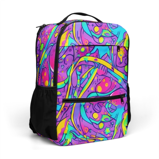 Neon Galaxy Whirl on a Utility Backpack