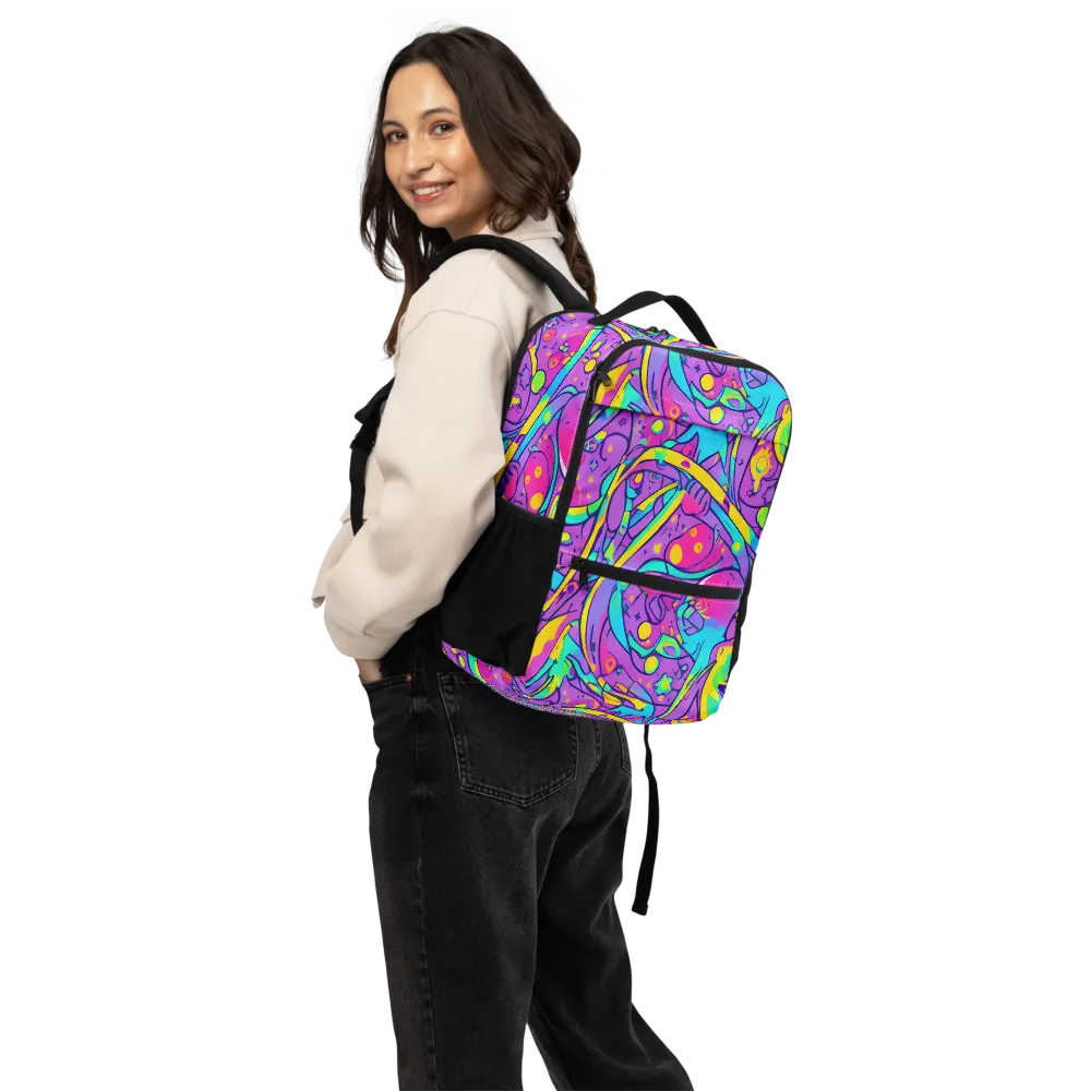 Neon Galaxy Whirl on Utility Backpack — Back