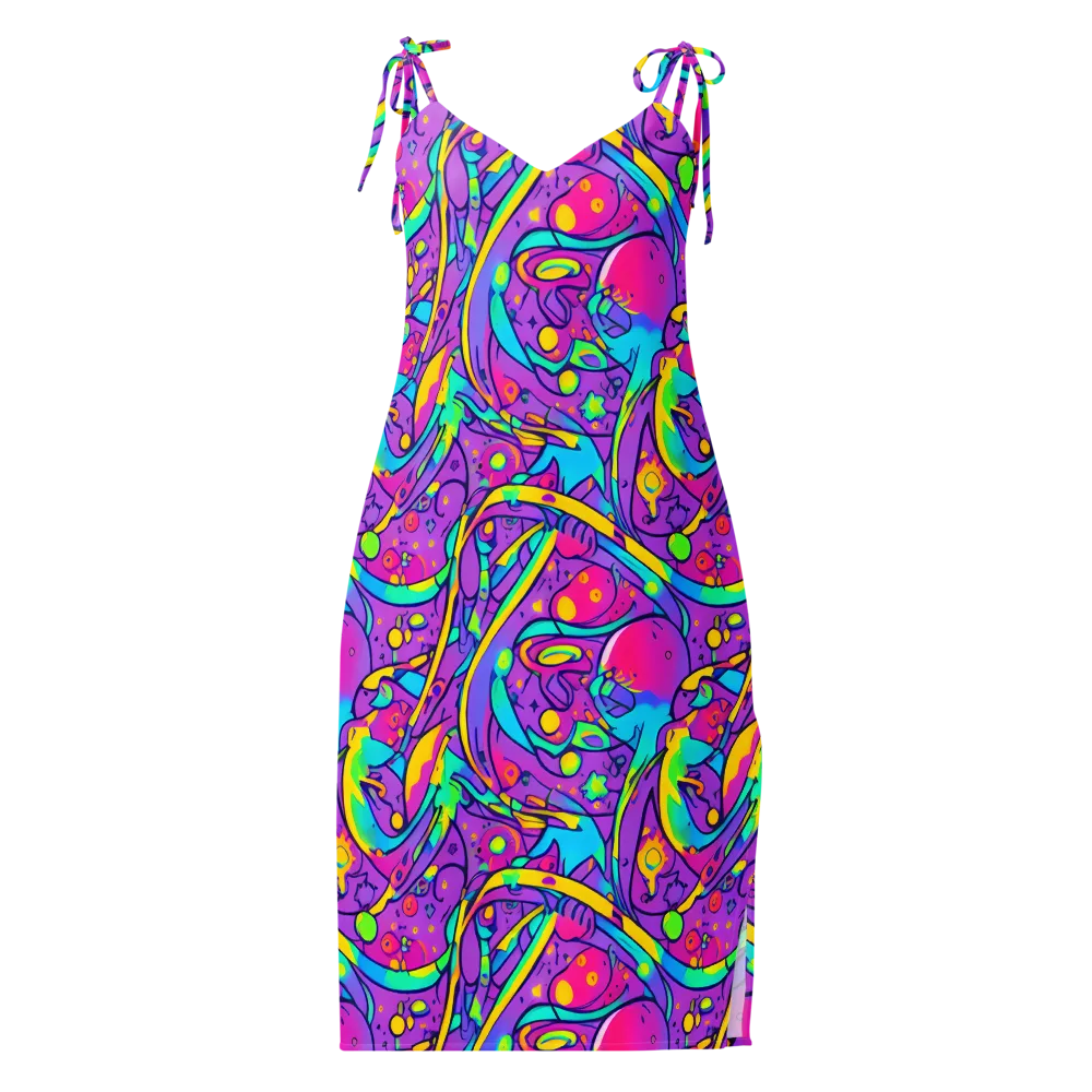 Neon Galaxy Whirl on Slip Dress — Front