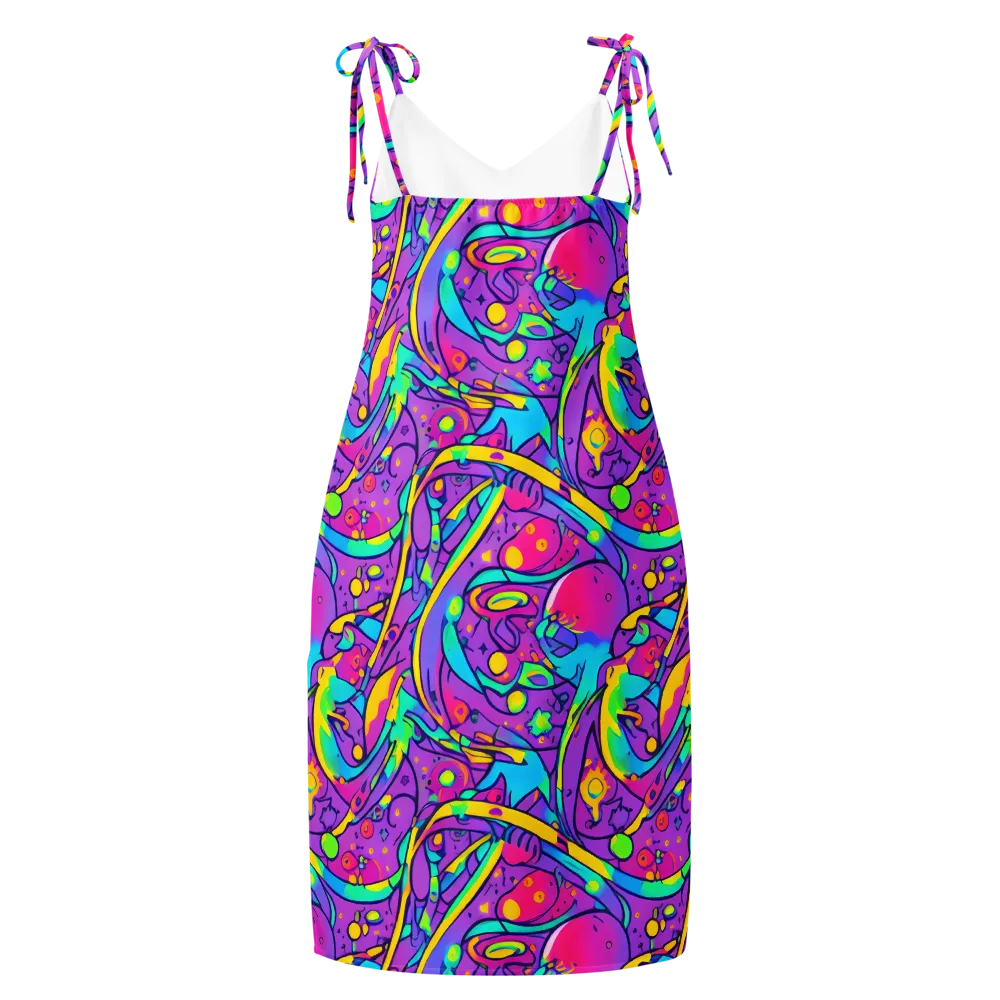 Neon Galaxy Whirl on Slip Dress — Back