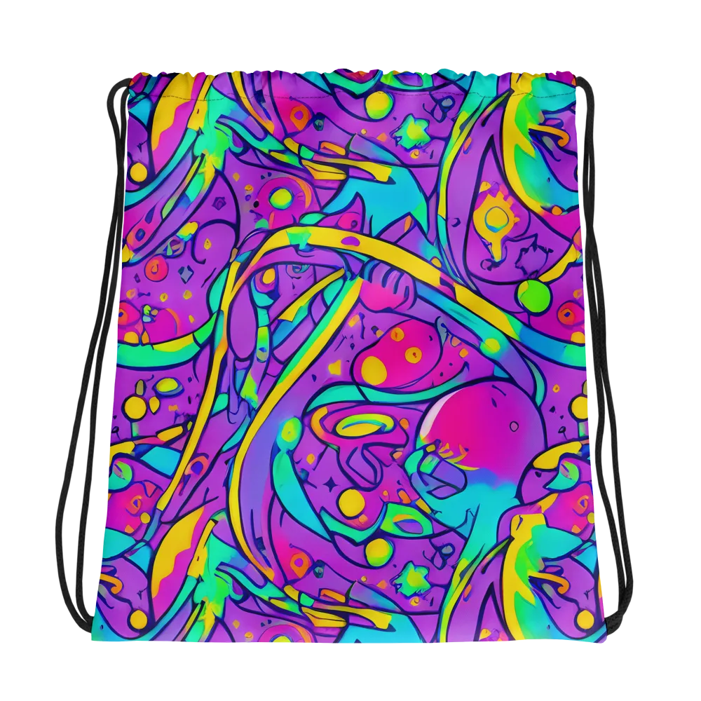 Neon Galaxy Whirl on Drawstring Bag — Photo