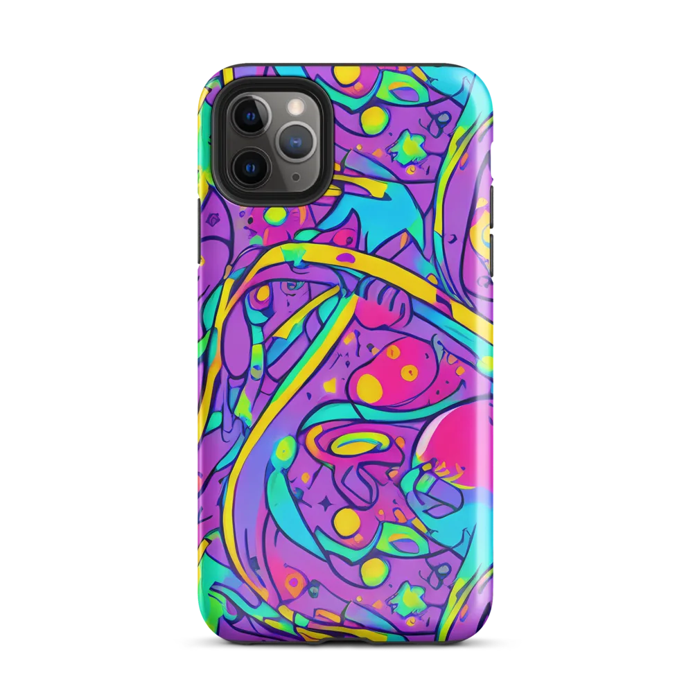 Neon Galaxy Whirl on Tough Case for iPhone® — Front