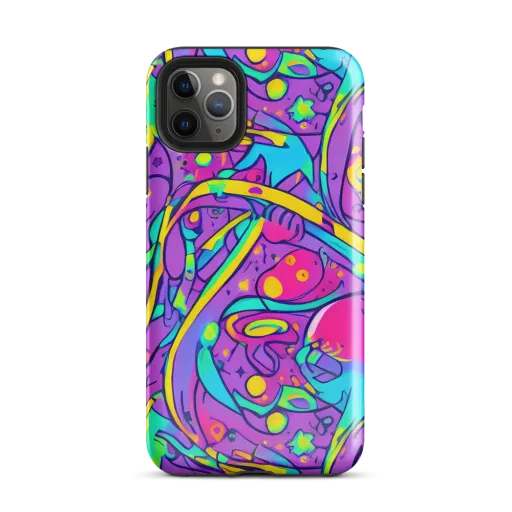 Neon Galaxy Whirl on a Tough Case for iPhone®