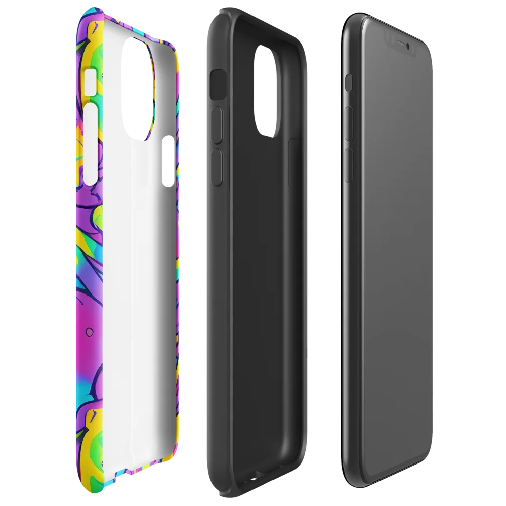 Neon Galaxy Whirl on Tough Case for iPhone® — Right