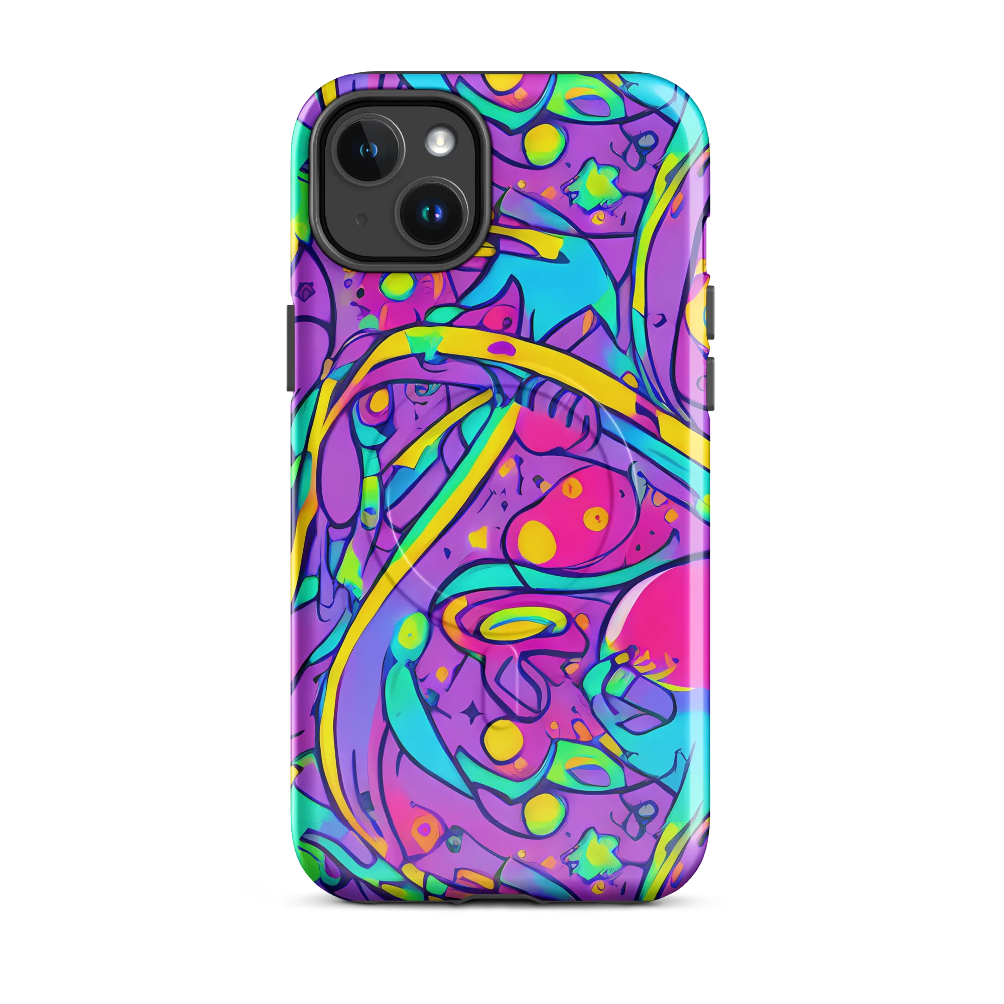 Neon Galaxy Whirl on MagSafe Tough Case for iPhone® — Front