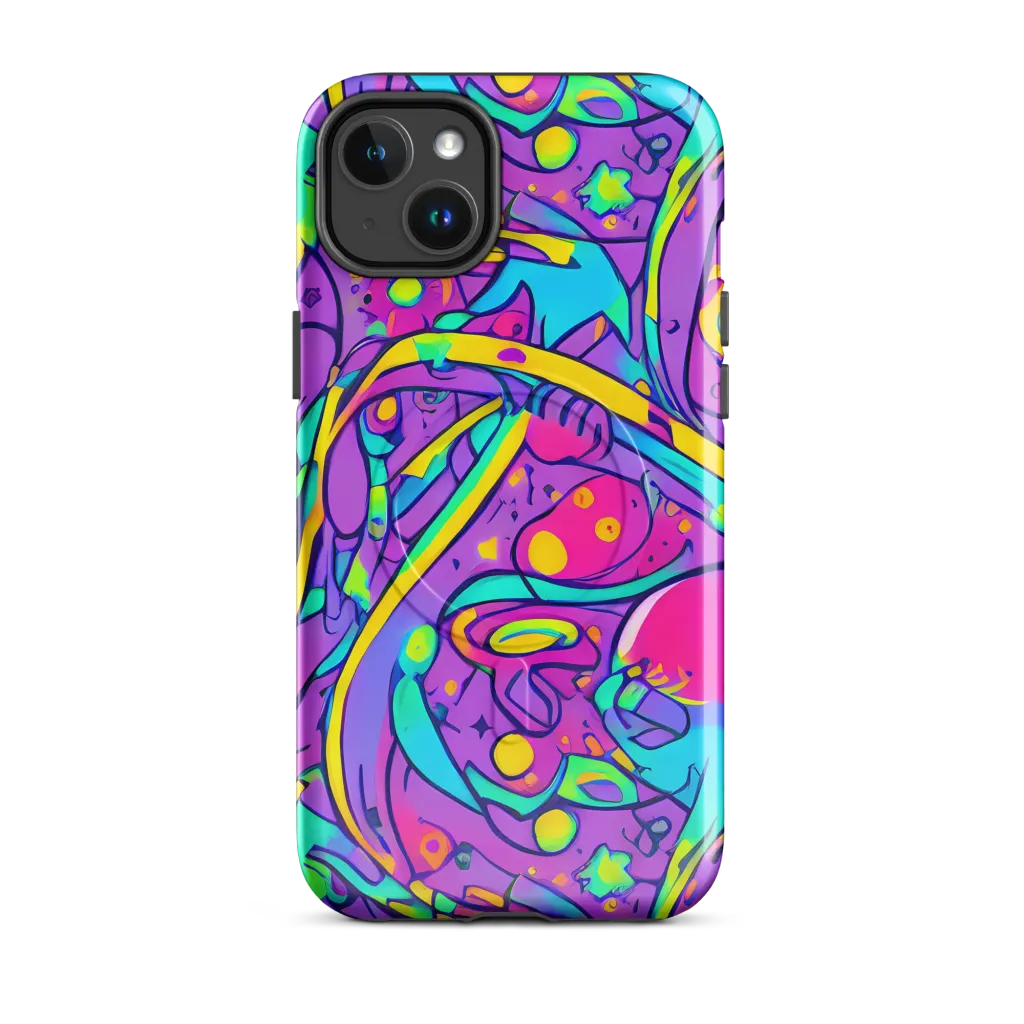 Neon Galaxy Whirl on MagSafe Tough Case for iPhone® — Front