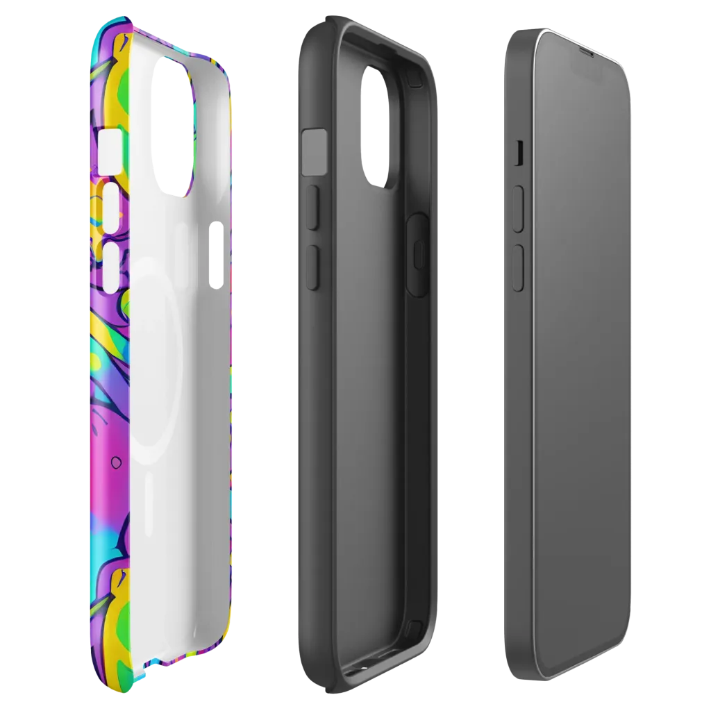 Neon Galaxy Whirl on MagSafe Tough Case for iPhone® — Front