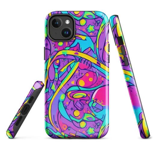 Neon Galaxy Whirl on a MagSafe Tough Case for iPhone®