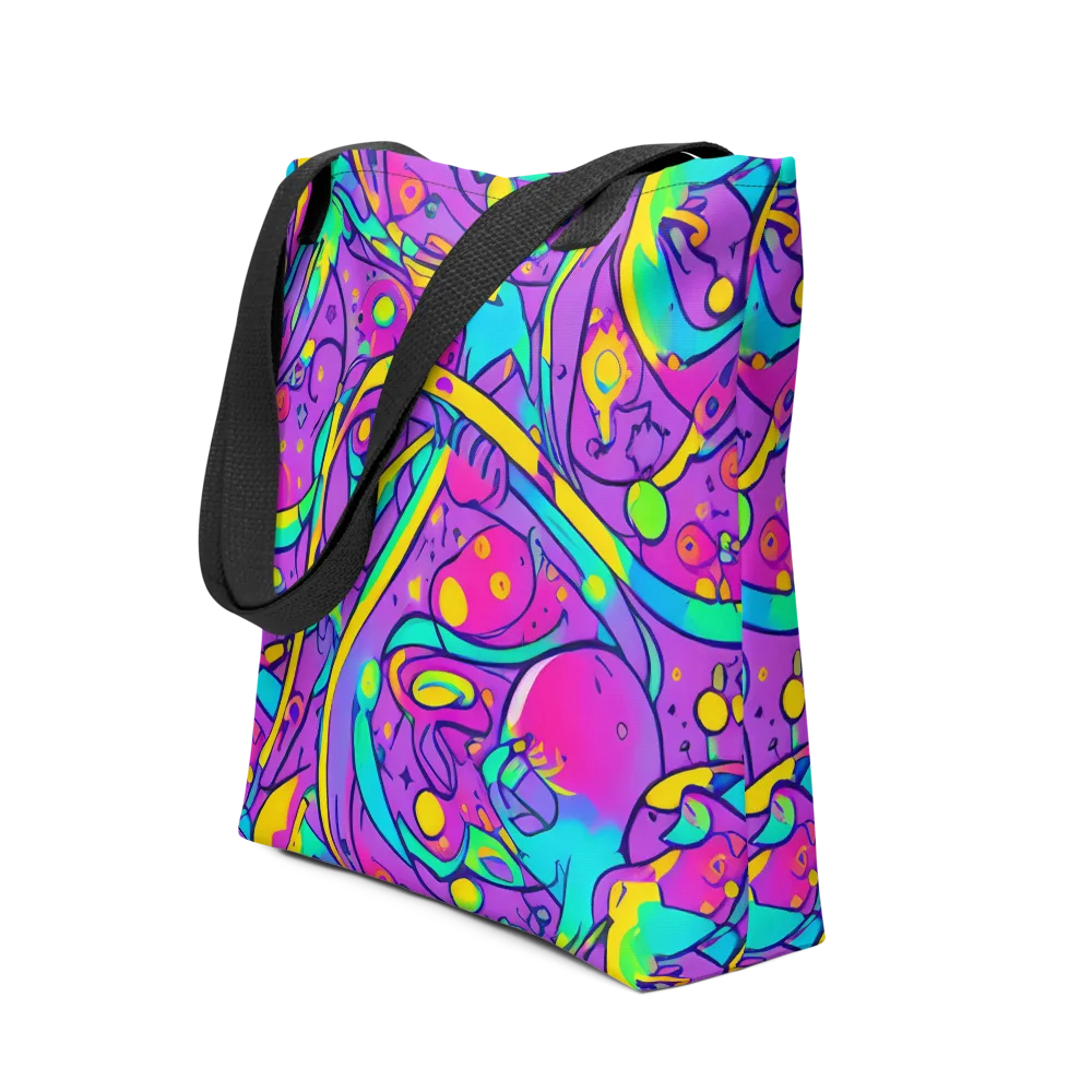 Neon Galaxy Whirl on Tote Bag — Front