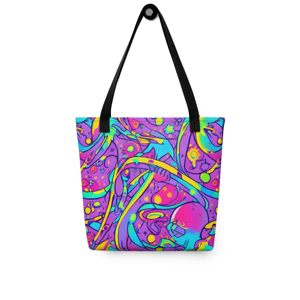Neon Galaxy Whirl on Tote Bag — Front