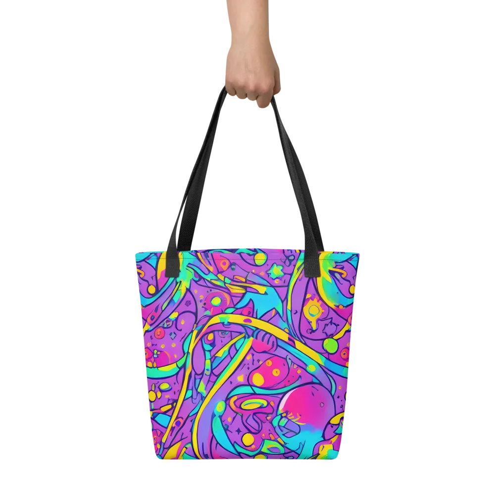 Neon Galaxy Whirl on Tote Bag — Front