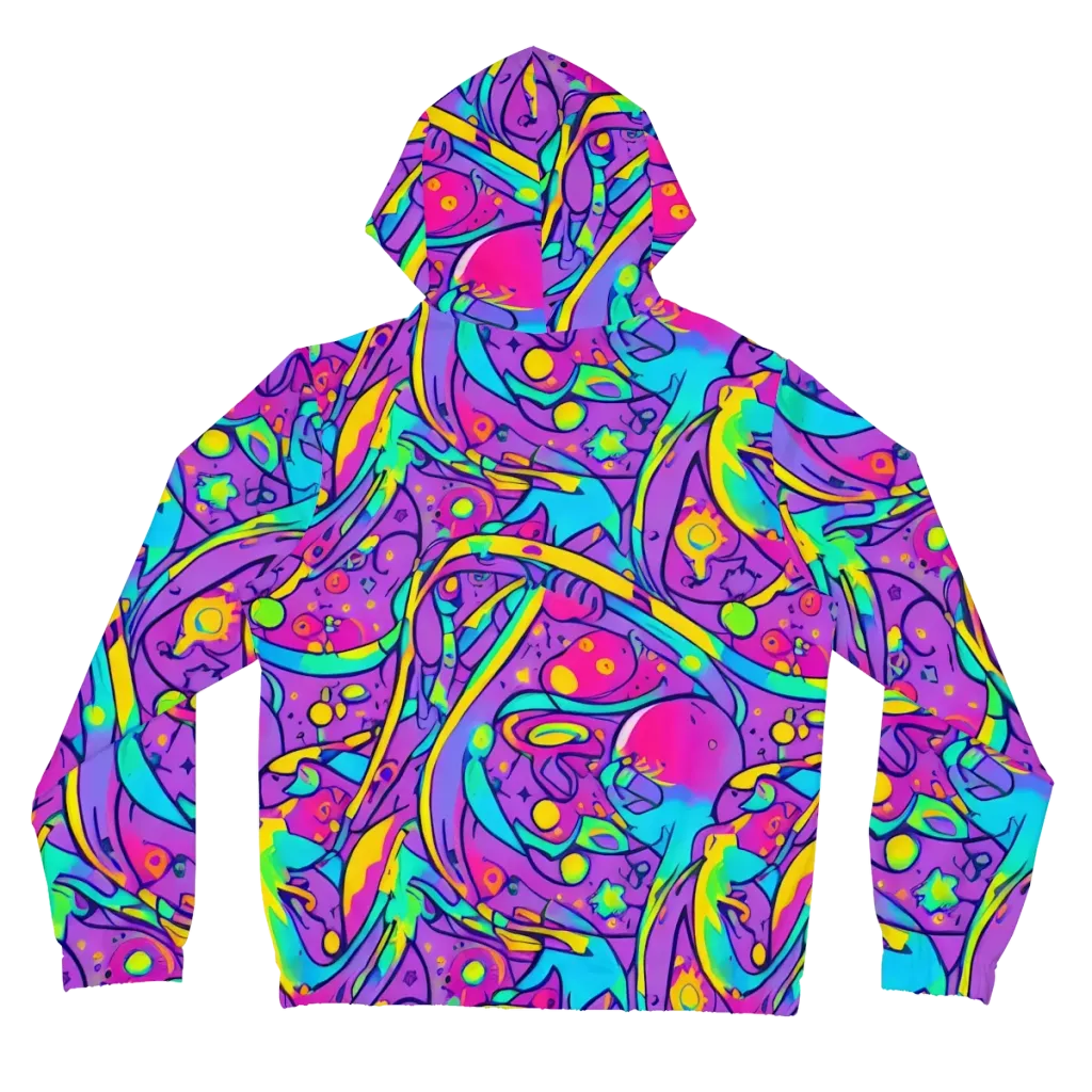 Neon Galaxy Whirl on Women's Full-Zip Hoodie — Back