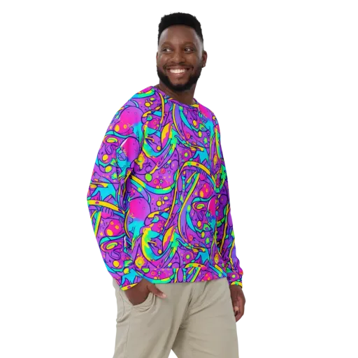 Neon Galaxy Whirl on a Sweatshirt