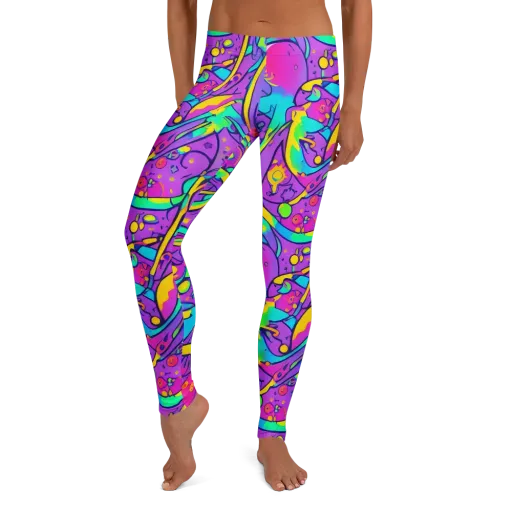 Neon Galaxy Whirl on a Leggings