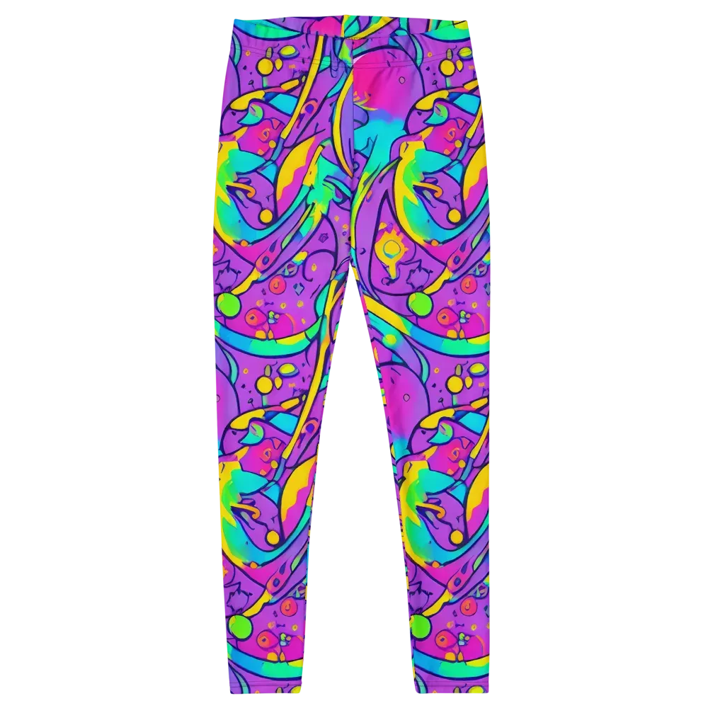 Neon Galaxy Whirl on Leggings — Front