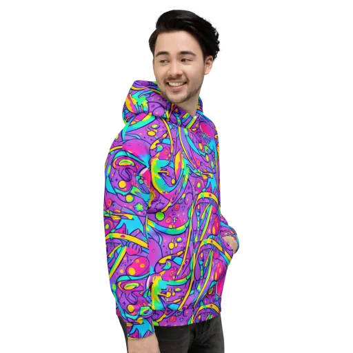 Neon Galaxy Whirl on a Hoodie
