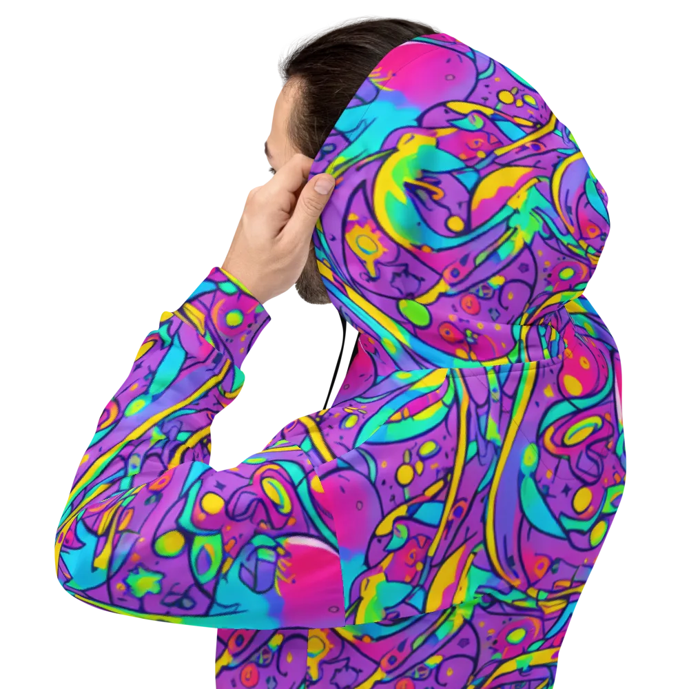 Neon Galaxy Whirl on Hoodie — Back