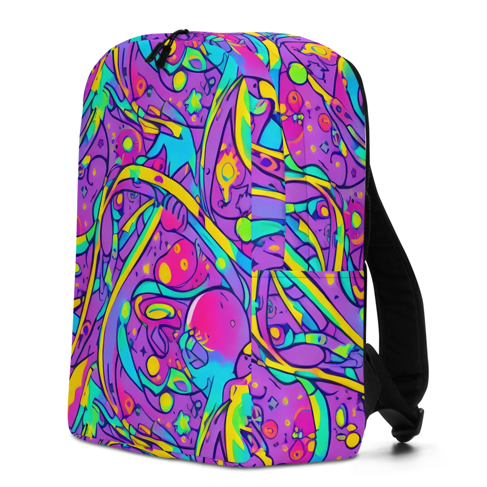 Neon Galaxy Whirl on Minimalist Backpack — Left