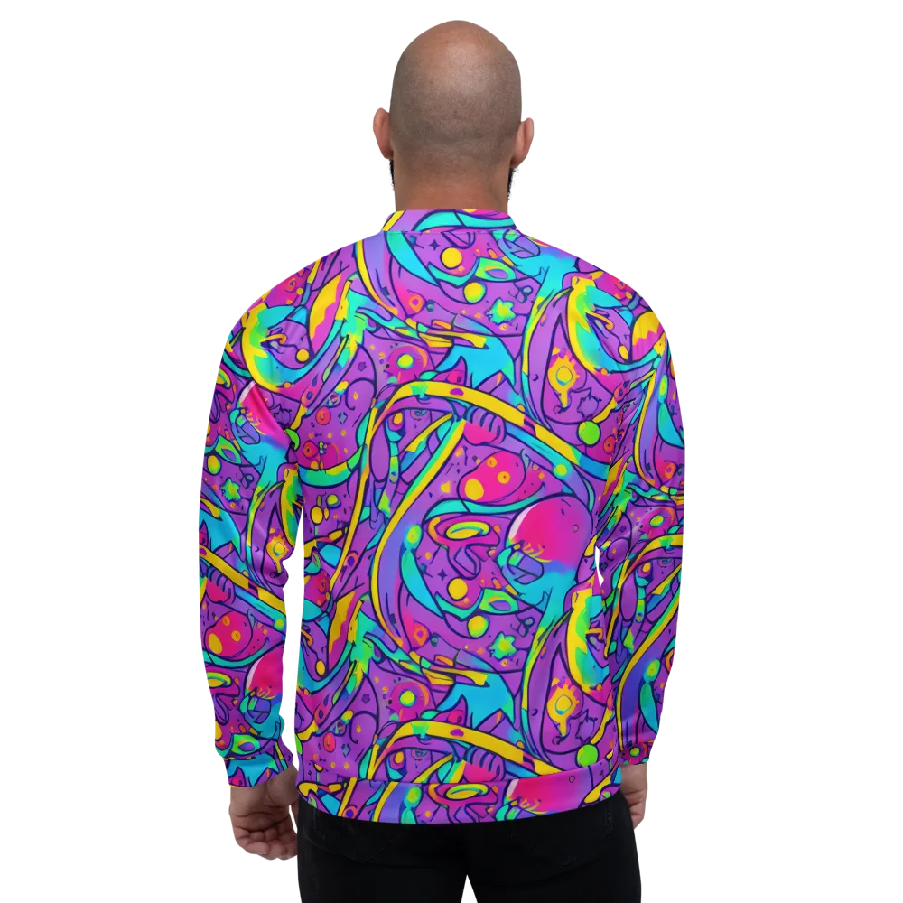 Neon Galaxy Whirl on Bomber Jacket — Back