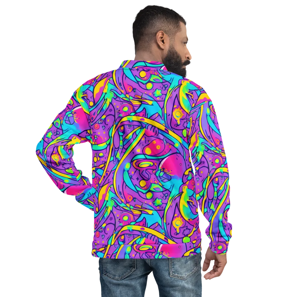 Neon Galaxy Whirl on Bomber Jacket — Back