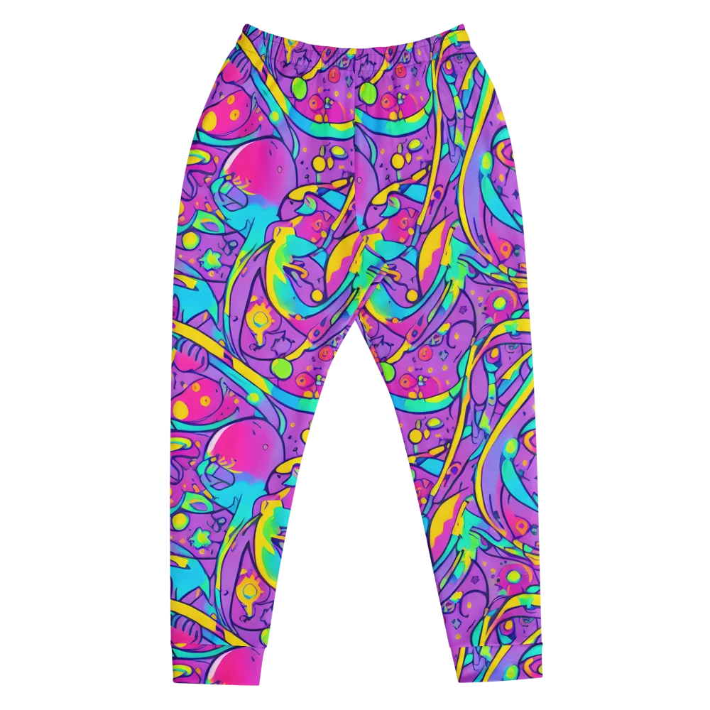 Neon Galaxy Whirl on Men's Joggers — Front