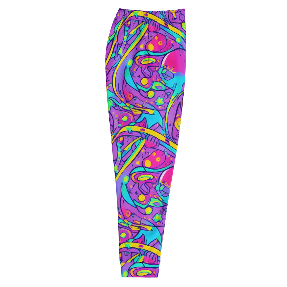 Neon Galaxy Whirl on Men's Joggers — Right