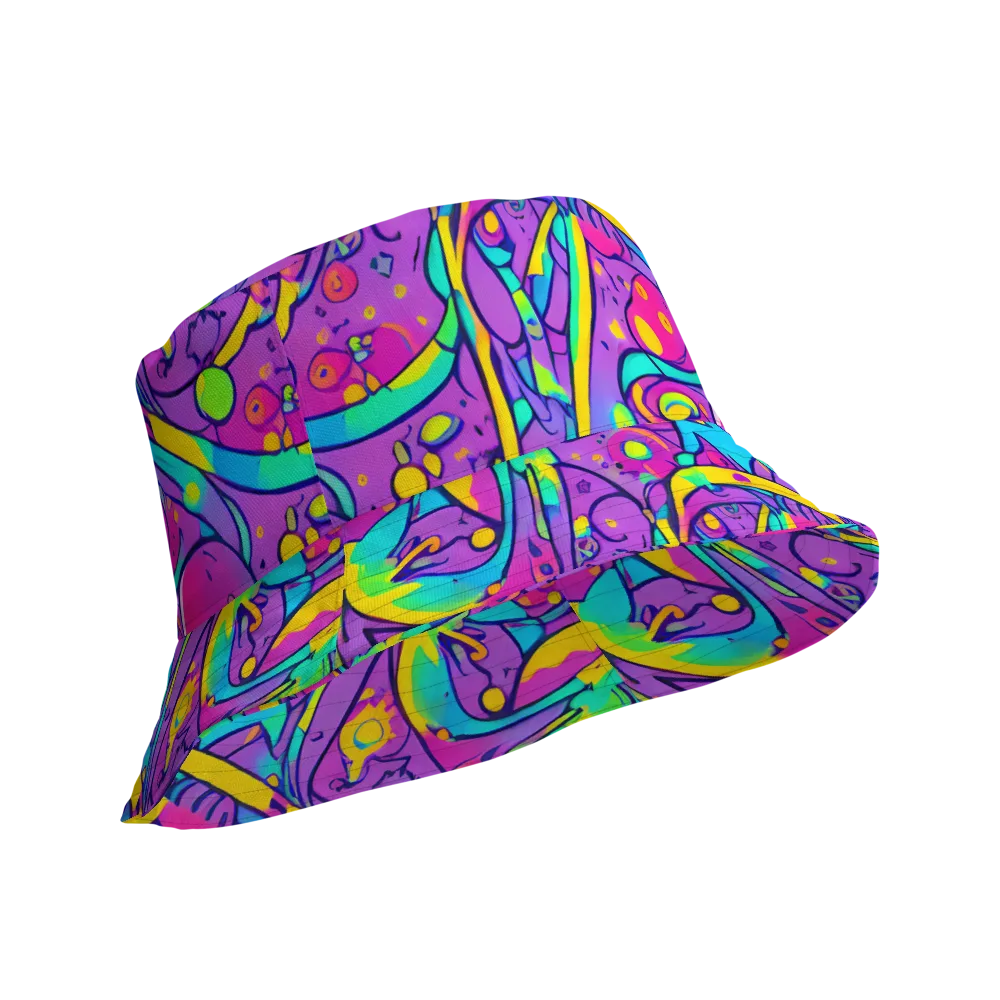 Neon Galaxy Whirl on Reversible Bucket Hat — Product details Outside