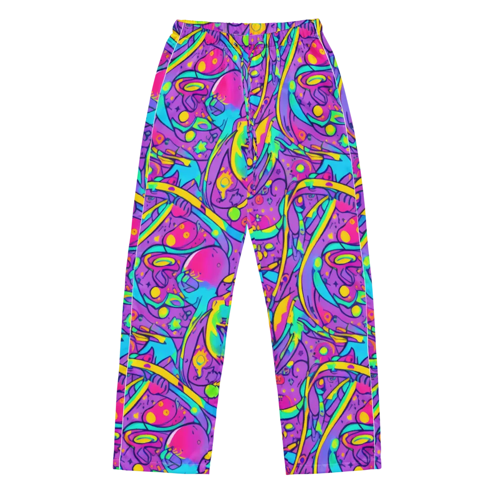 Neon Galaxy Whirl on Women's Pajama Pants — Front