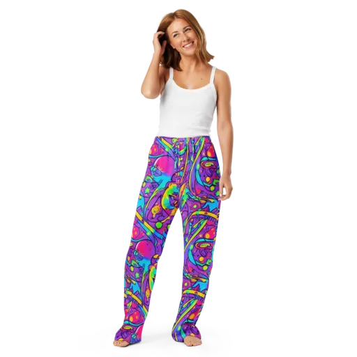 Neon Galaxy Whirl on a Women's Pajama Pants