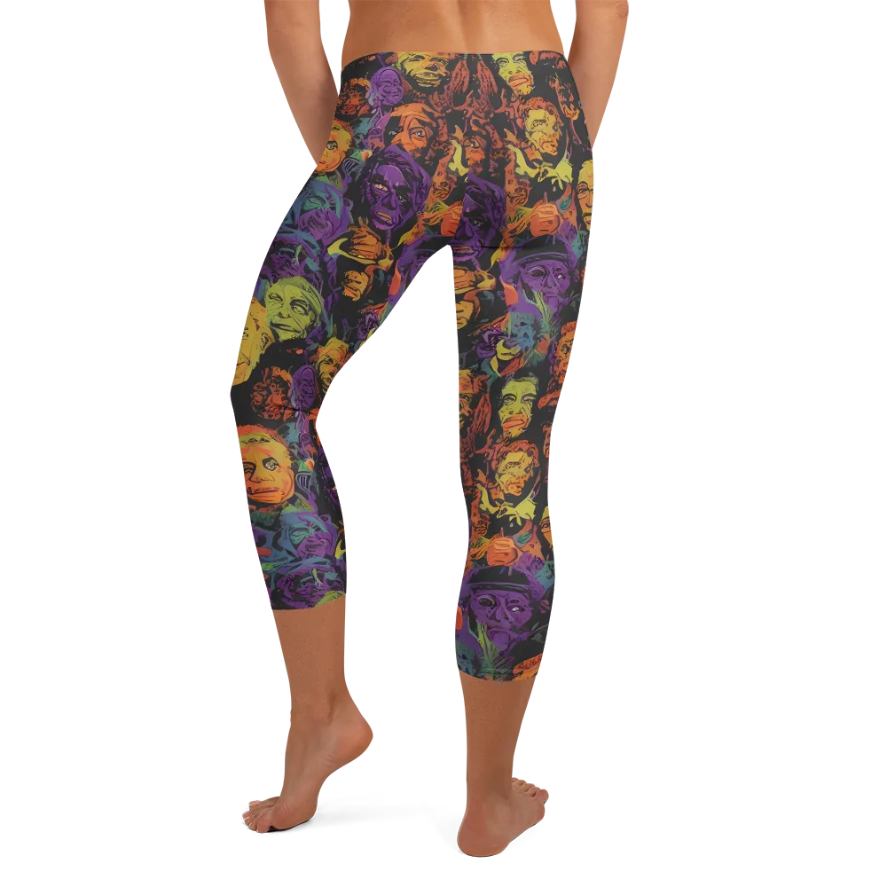 Kaleidoscopic Spirits on Capri Leggings — Back