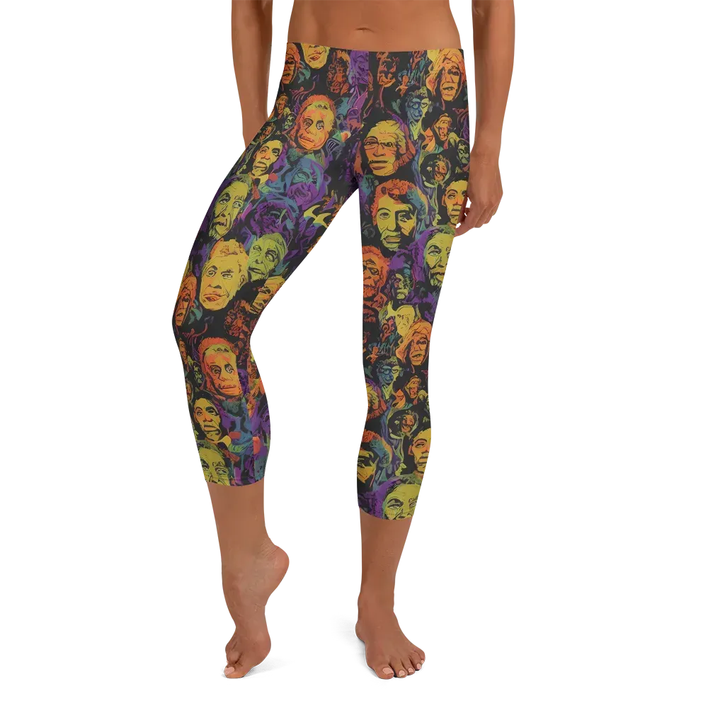 Kaleidoscopic Spirits on Capri Leggings — Front