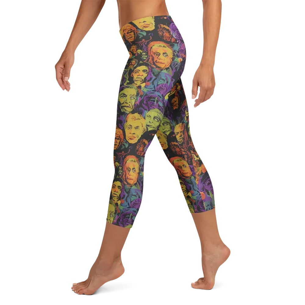 Kaleidoscopic Spirits on Capri Leggings — Left