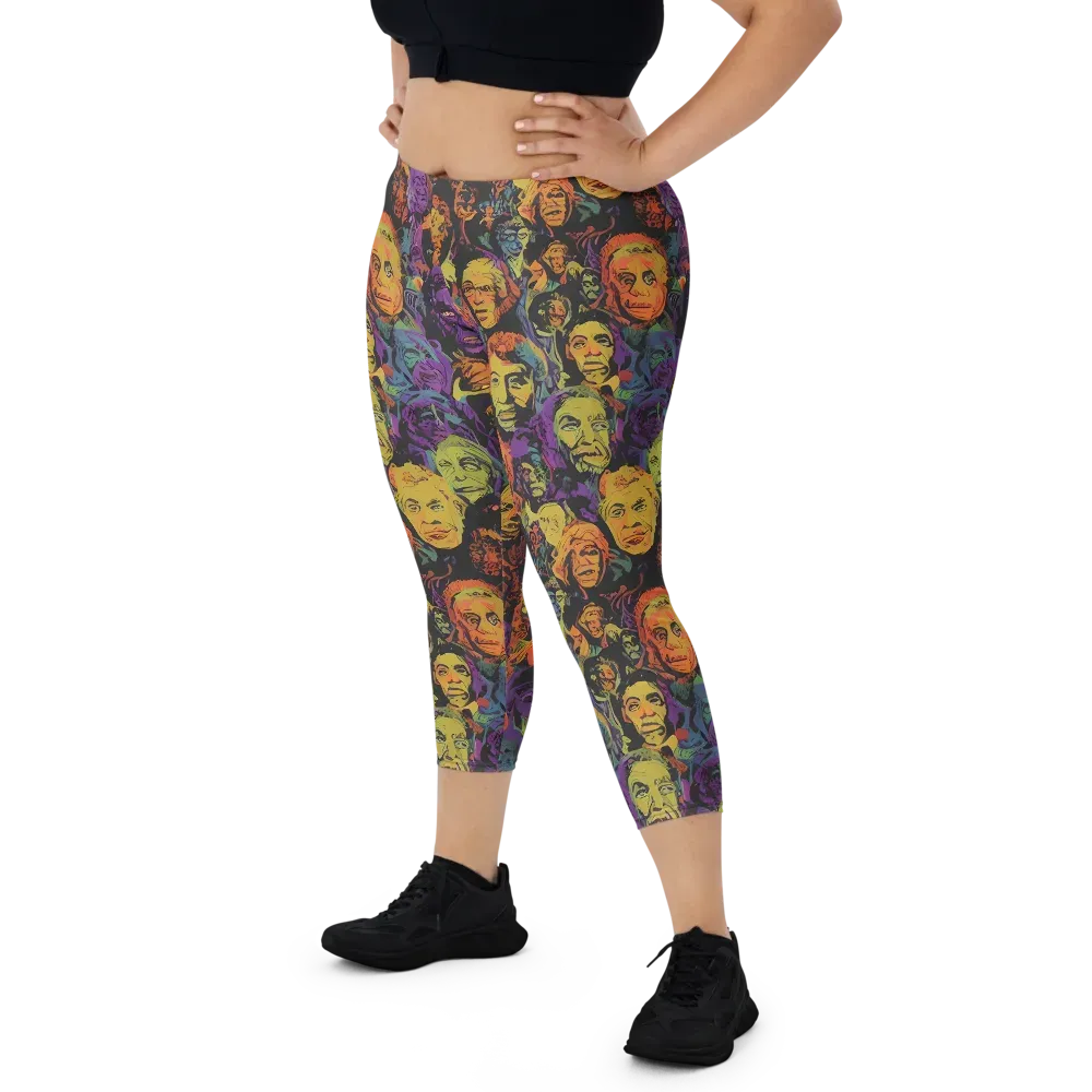 Kaleidoscopic Spirits on Capri Leggings — Front