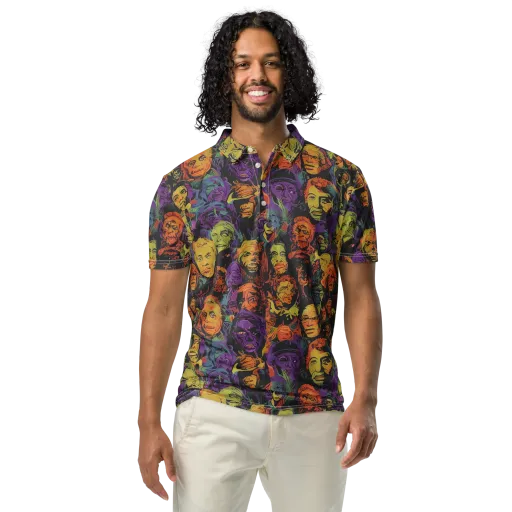 Kaleidoscopic Spirits on a Men's Slim Fit Polo Shirt