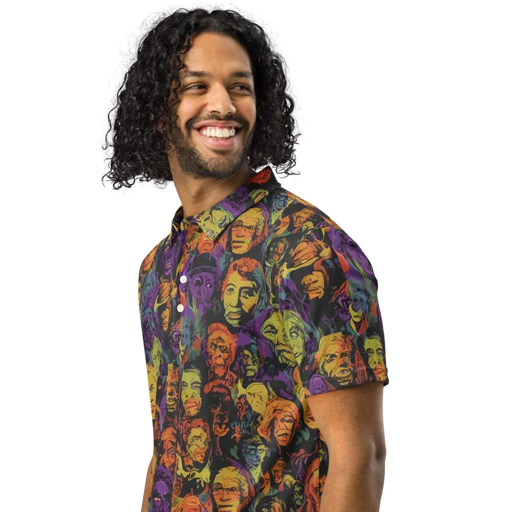 Kaleidoscopic Spirits on Men's Slim Fit Polo Shirt — Left Front
